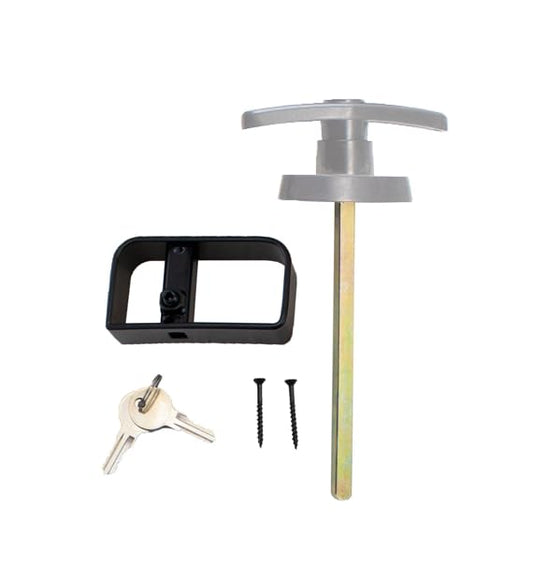 Shed Windows and More T-Handle Lock Set 6-1/2" Chrome Shed Door Lock