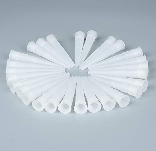 30pcs Plastic Caulking Gun extender Caulk Nozzle Tip Tool for Sausage Caulking Gun, Caulk Nozzles Applicator, Easy To Use, White,ZUOFANG