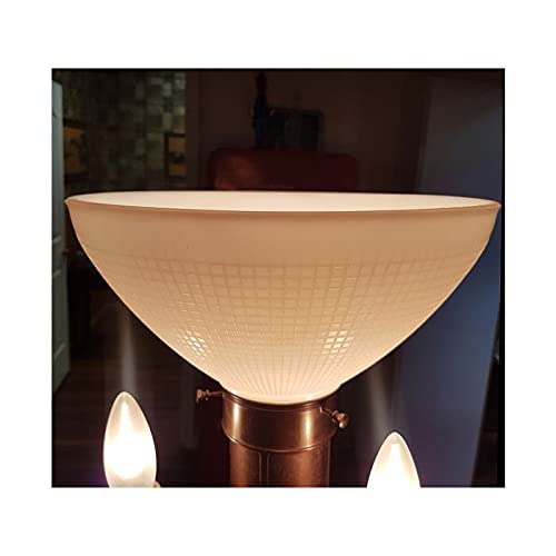 B&P Lamp 10 Inch Diameter I.E.S Style White Opal Glass Reflector Shade with Waffle Pattern Glass - Perfect Fit for Floor Lamps and Mogul Sockets