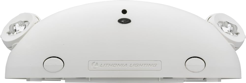 Lithonia Lighting Quantum LED Emergency Light, 2 Adjustable Heads, Ceiling/Wall Mount, White Thermoplastic, 120/277V Dual Voltage