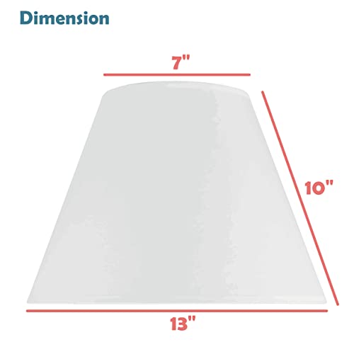 Aspen Creative 33055, Hardback Empire Transitional Spider Lamp Shade, Mushroom Pleated Pleated White, 7" Top x 13" Bottom x 10" Slant