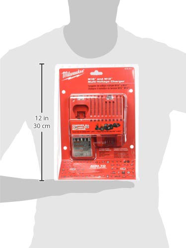 Milwaukee 48-59-1812 M12 or M18 18V and 12V Multi Voltage Lithium Ion Battery Charger w/ Onboard Fuel Gauge