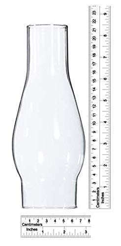 B&P Lamp® 2 5/8 Inch by 8 1/2 Inch Clear Glass Lamp Chimney with 3 5/8 Inch Outside Diameter Bulge for Vintage and Antique Style Globes