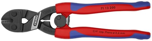 KNIPEX 7122200 Comfort Grip Angled High Leverage Cobolt Cut, Red