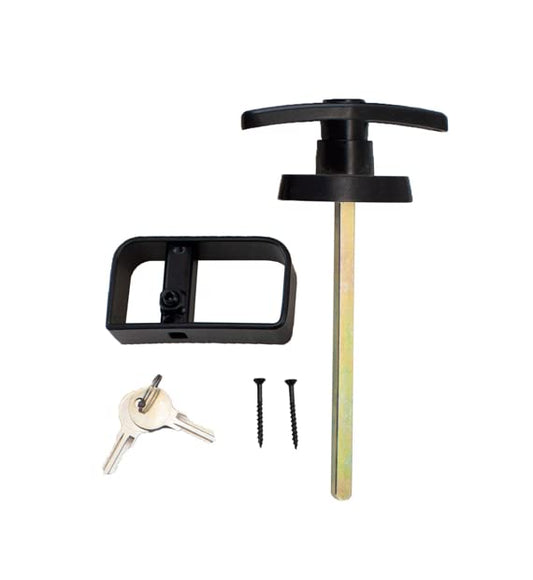 Shed Windows and More Shed T-Handle Lock Set 6-1/2" Black shed Door