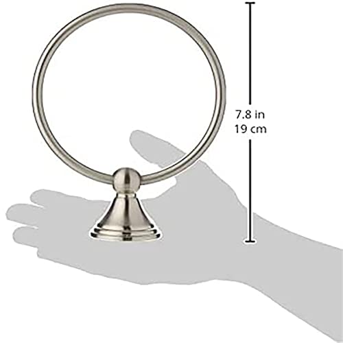 Amazon Basics Round AB-BR807-SN Modern Towel Ring, 6.3-inch Diameter, Satin Nickel