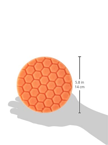 Chemical Guys BUFX_102_HEX5 Hex-Logic Medium-Heavy Cutting Pad, Orange, 5.5" Pad Made for 5" Backing Plates, 1 Pad Included