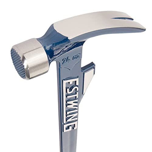 ESTWING Hammertooth Hammer - 24 oz Long Handle Straight Rip Claw with Milled Face & Shock Reduction Grip - E6-24TM