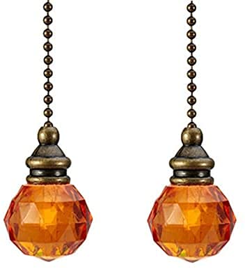 LuoQiuFa 2Pcs Ceiling Fan Pull Chains Pendant Pull Chain Extension Ceiling Fan Chain Extender for Ceiling Light Lamp Fan Chain (Brown)