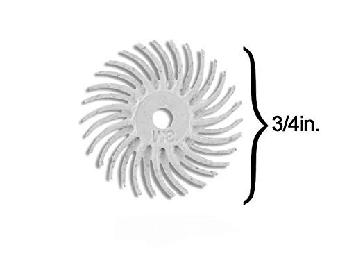 3M Radial Bristle Discs 3/4" White 120 Grit Bristle Brush Pack of 12 by JTS Made in USA