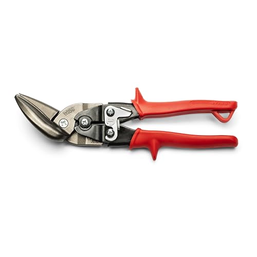 Crescent Wiss 9-1/4" Metalmaster Offset Straight and Left Cut Aviation Snips - M6R , Red