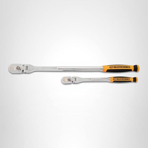 GEARWRENCH 2 Piece 1/4" and 3/8" Drive 120XP Dual Material Flex Handle Teardrop Ratchet Set | 81204XP