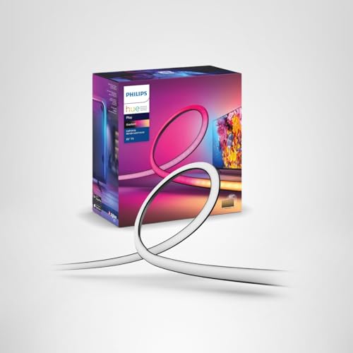 Philips Hue Play Gradient 65" TV Light Strip – Multicolor LED Backlight, Sync with Music & Games, App & Voice Control, Bridge Required