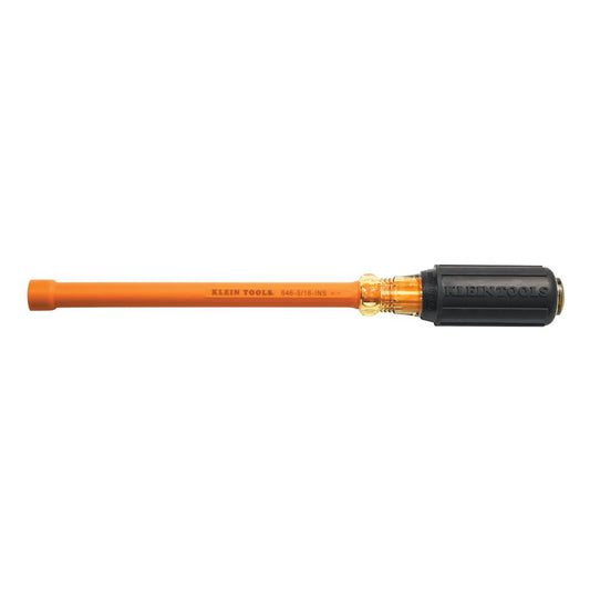 Klein Tools 646516INS 5/16-Inch Insulated Cushion Grip Nut Driver, Made in USA, 6-Inch Shank