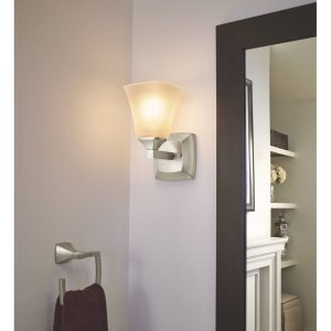 Moen Voss Collection Brushed Nickel Bathroom Hand Towel Ring, Wall Mounted Open Towel Ring, YB5186BN