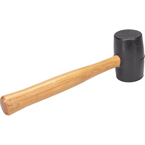 VAUGHAN Solid Rubber Mallet, Quality Rubber 20 oz Head, Made In The USA, Hardwood Handle, RM2B, VN57431