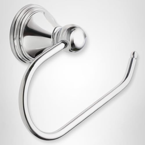 Moen Preston Collection Chrome Single Post Toilet Paper Holder, Wall Mounted Hanging Toilet Tissue Holder, DN8408CH