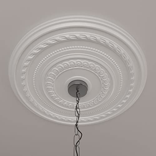 Ekena Millwork CM25CO Cole Ceiling Medallion, 25 3/8"OD x 3 3/8"ID x 1 3/8"P (Fits Canopies up to 9 1/8"), Factory Primed