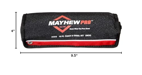 Mayhew Tools 61019 Punch and Chisel Set, 19-Piece, Black Oxide Finish