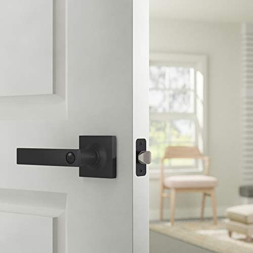 Amazon Basics Contemporary Stamford Door Lever - Privacy- Matte Black, 1-Pack