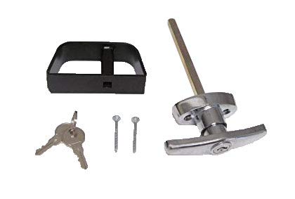 Shed Windows and More T-Handle Lock Set 6-1/2" Chrome Shed Door Lock