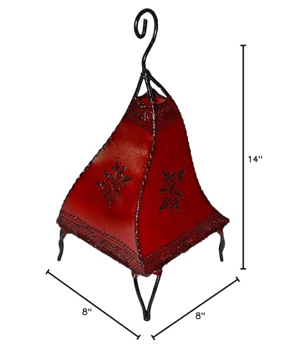 Treasures Of Morocco Henna Lamps & Sconces Moroccan Hand Made Leather lamp Henna Tattoo African Red