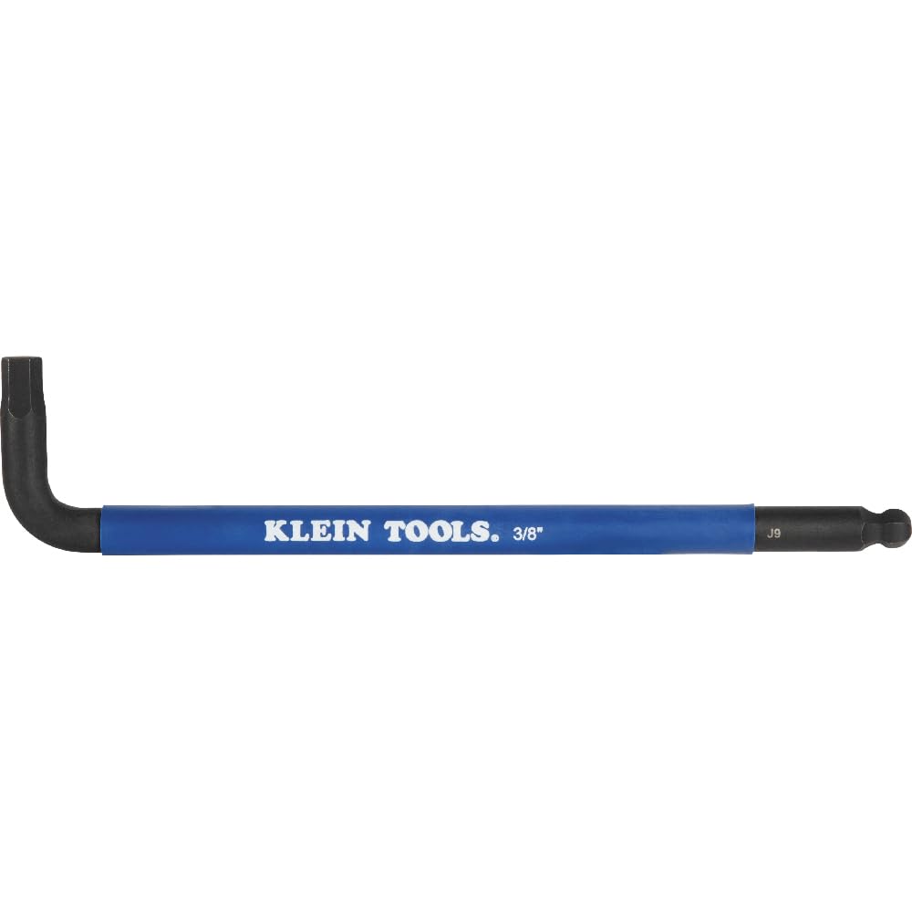 Klein Tools BLS18 Hex Key Wrench Set, SAE & Metric, Color-Coded L-Style Ball End Long Arm, Heat-Treated, 18-Piece