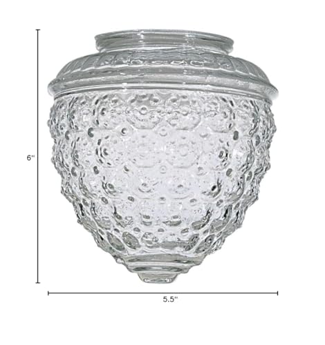 Clear Pineapple Glass Shade - 3-1/4-Inch Fitter Opening
