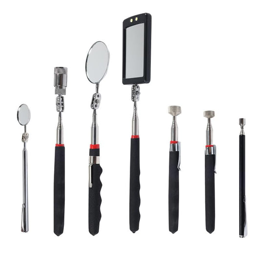 VortecSys 7-Piece Telescoping Magnetic Pickup & Inspection Tool Set with LED, Mirrors & Magnet Sticks – Best Gadgets Gifts for Men