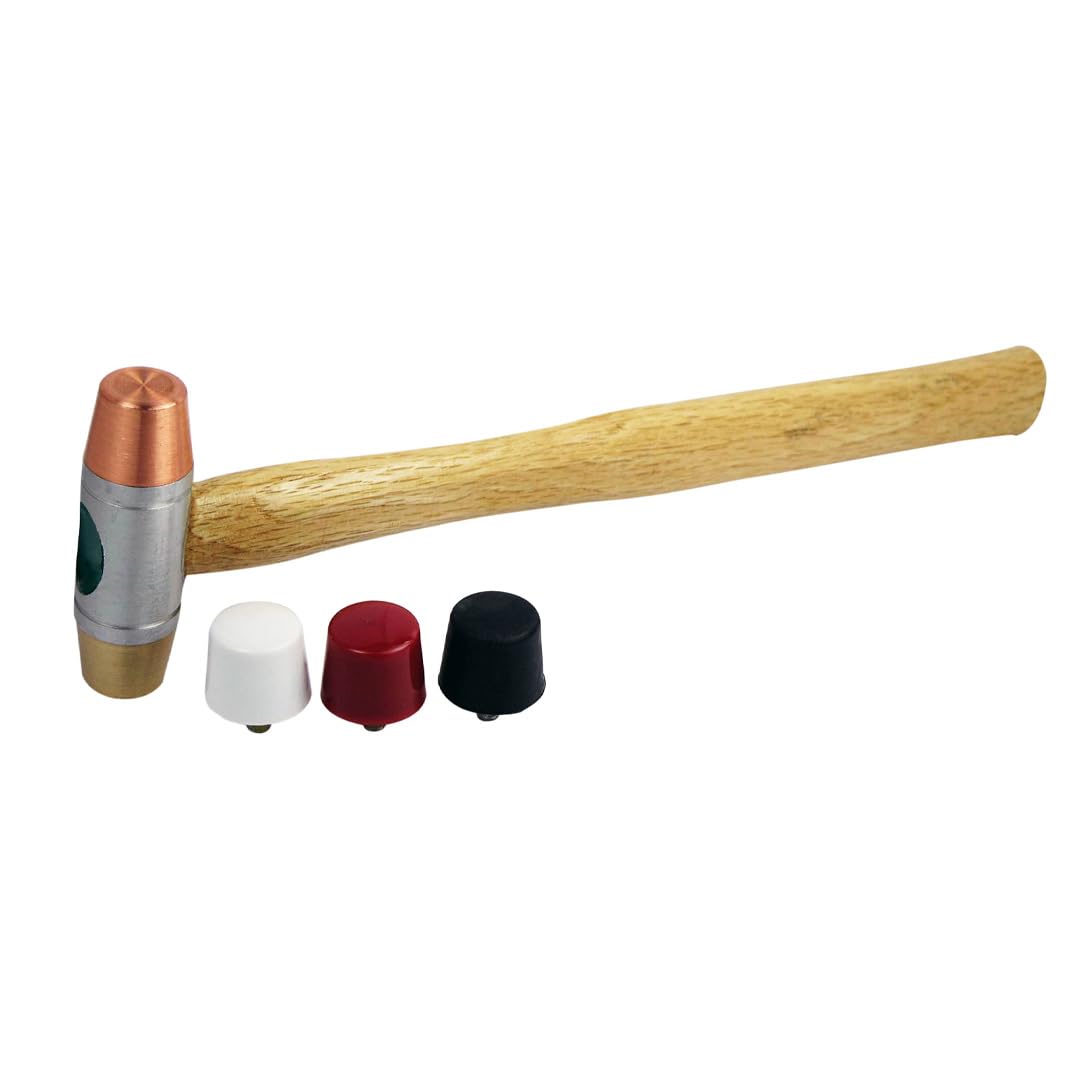 SE 5-IN-1 Dual Interchangeable Hammer - Threaded Copper, Brass Faces - 9-inch Gunsmithing Hammer - 8355HH