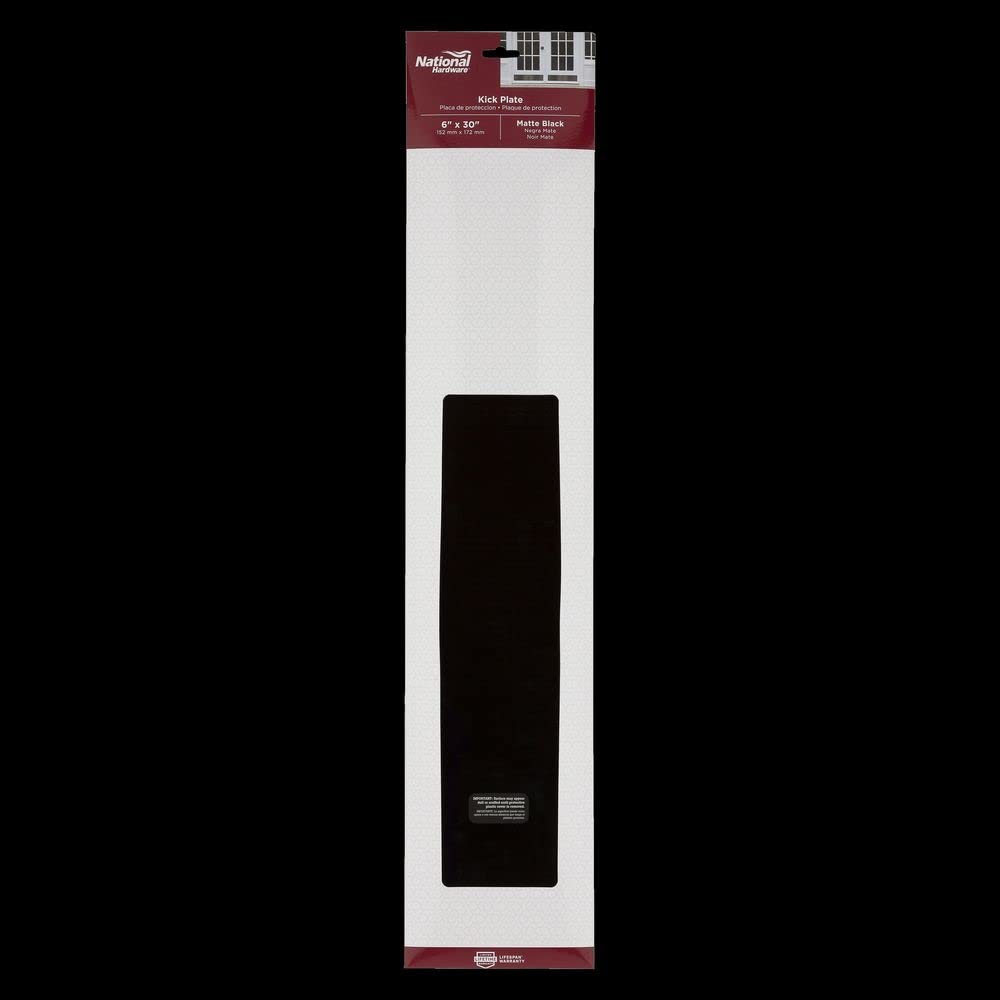 National Hardware N270-350 Kickplate, Matte Black, 6" x 30"