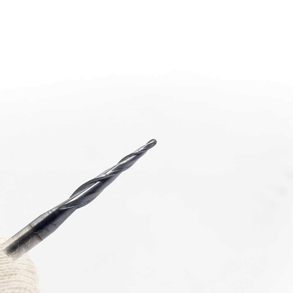 OSCARBIDE 1/8" Shank Carbide End Mill Set, 4-Piece Tapered Ball Nose, 2-Flute, Right Spiral, TiAlN Coated CNC Router Bits