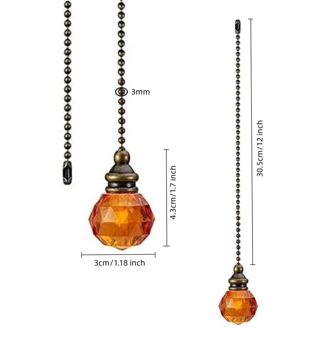 LuoQiuFa 2Pcs Ceiling Fan Pull Chains Pendant Pull Chain Extension Ceiling Fan Chain Extender for Ceiling Light Lamp Fan Chain (Brown)