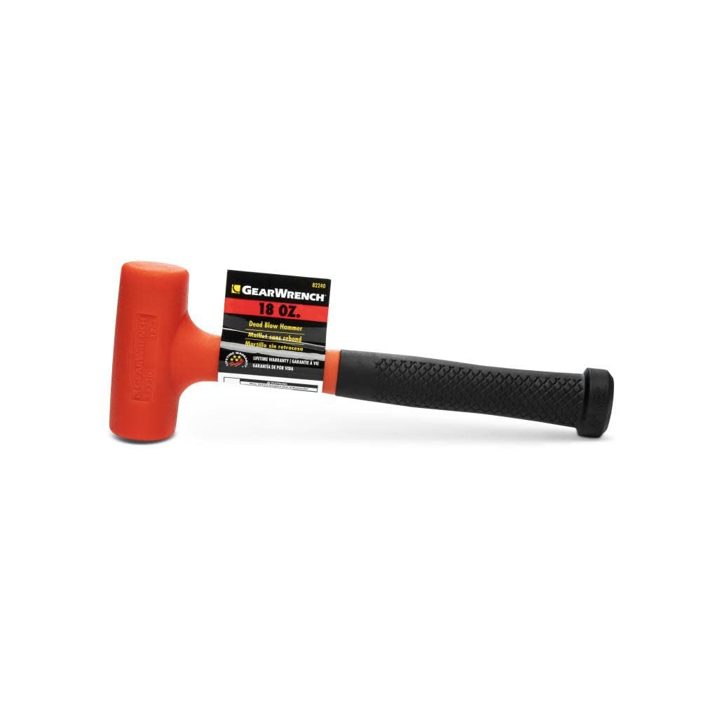 GEARWRENCH Dead Blow Hammer with Polyurethane Head, 18oz Total Weight & 16oz Head Weight - 82240