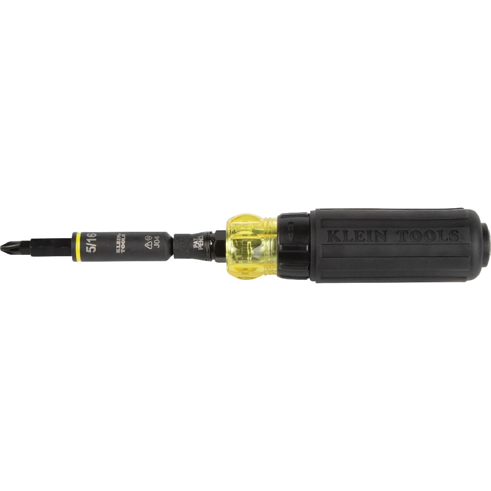Klein Tools 32500HDRT KNECT 11-in-1 Ratcheting Screwdriver & Nut Driver, Multi-Bit with Phillips, Slotted, Square & Torx Tips