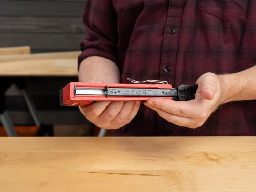 Arrow T501 5-in-1 Manual Staple & Nail Gun – Brad Nailer, Wire Stapler for Wood, Upholstery, Fencing, Crafts & Construction, Black/Red