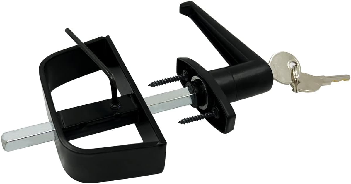 Lepoint L-Handle Lock Shed Door Latch Lock Kit with 2 Keys and 2 Screws, 4-1/2" Stem Barn Playhouse & Chicken Coop Door Lock