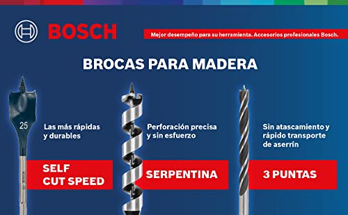 BOSCH DSB5010 Daredevil 10-Piece Standard Spade Bit Set w/Full Cone Threading and Spurred Tip, Blue