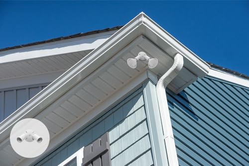 Lithonia Lighting Outdoor Twin PAR Flood Light Fixture, Adjustable Security Floodlight Holder, 120V, Dual Lamp Up to 150W, White