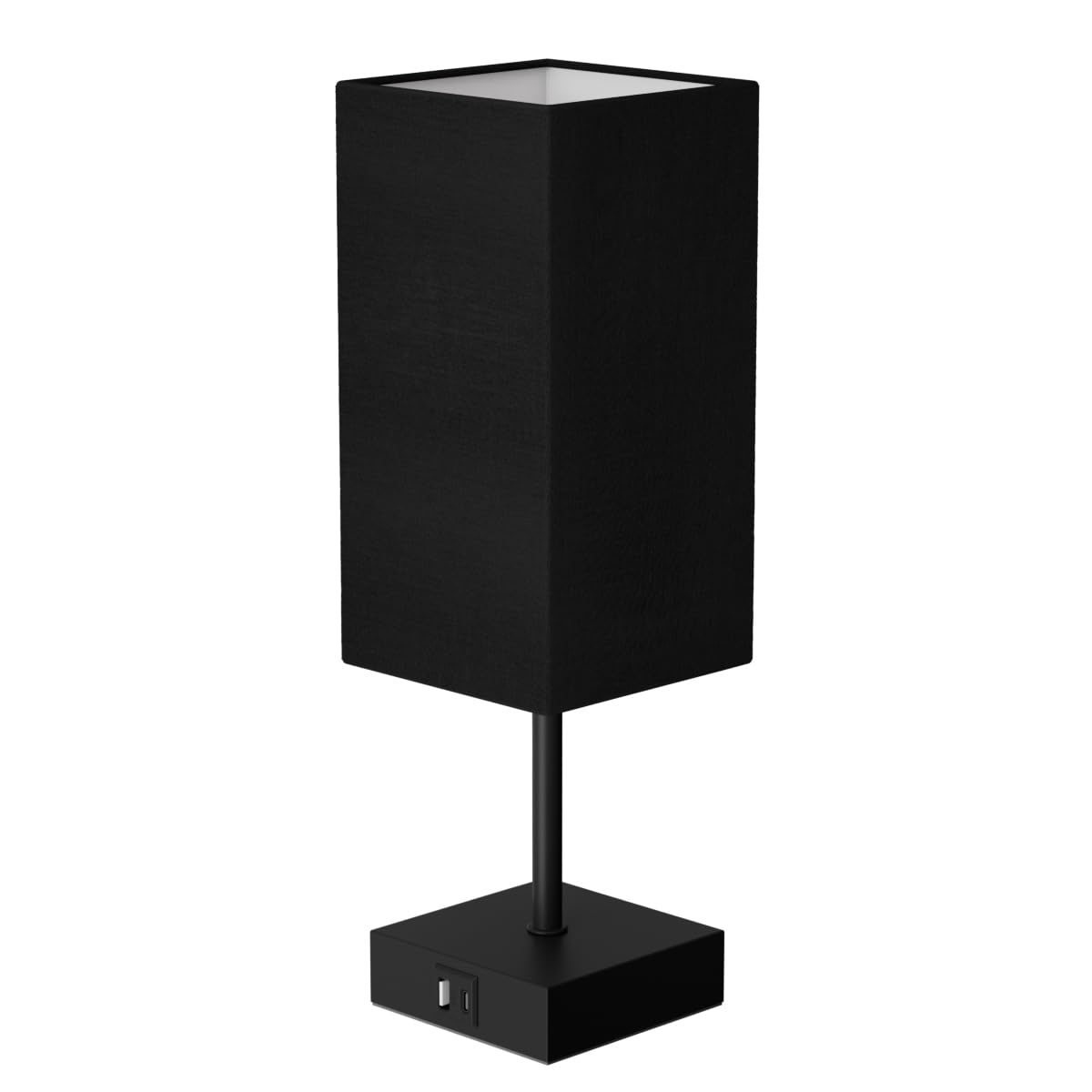 Sailstar Touch Table Lamp, 3-Way Dimmable Bedside Lamp with USB-C & USB-A Charging Ports, Black Nightstand Desk Lamp, Bulb Included