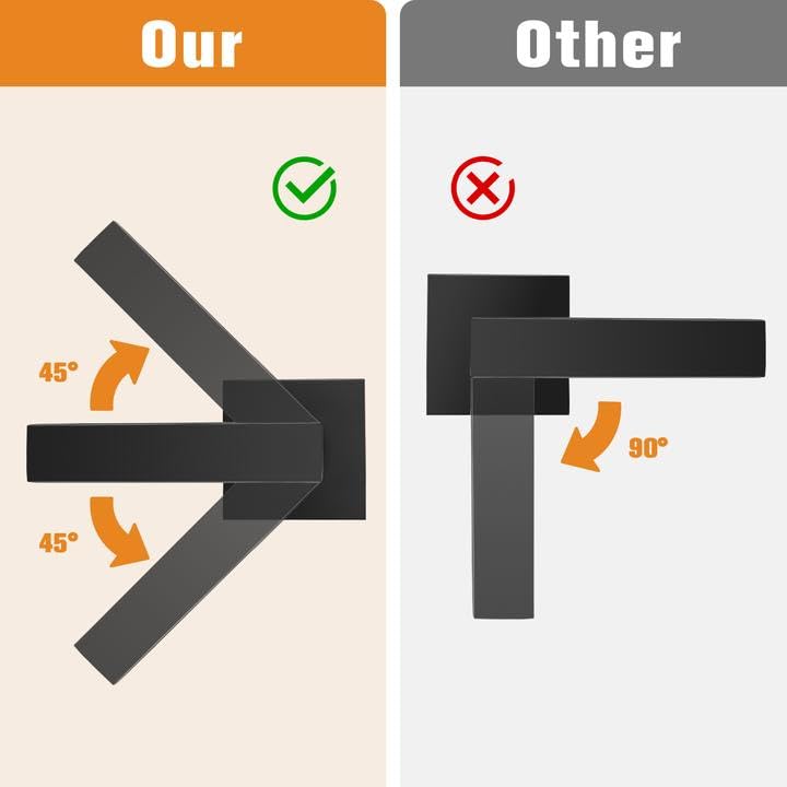 Probrico Matte Black Passage Door Lever Square Hall Closet Handle, Heavy Duty Interior Non-Locking Lever Set, Reversible for Right & Left Side, 1 Pack