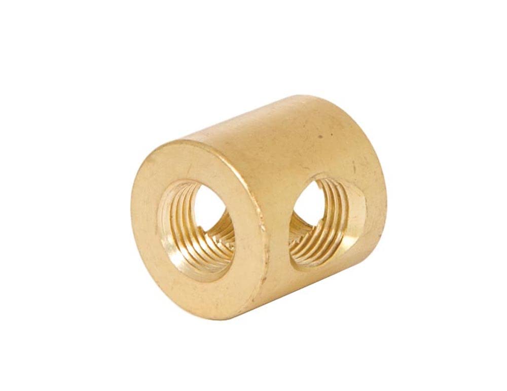 B&P Lamp® 4-Way Brass Arm Back, All Holes Tapped 1/8IP, 3/4 Inch Height by 3/4 Inch Diameter, Unfinished