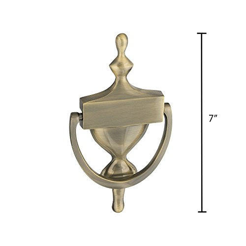 National Hardware N336-156 V1914 Door Knocker in Antique Brass,7"