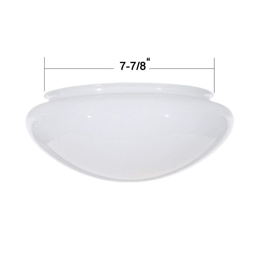 Satco 50-330 9.5-Inch Replacement Mushroom Glass Shade, 7-7/8 Inch Fitter, White (50/330)