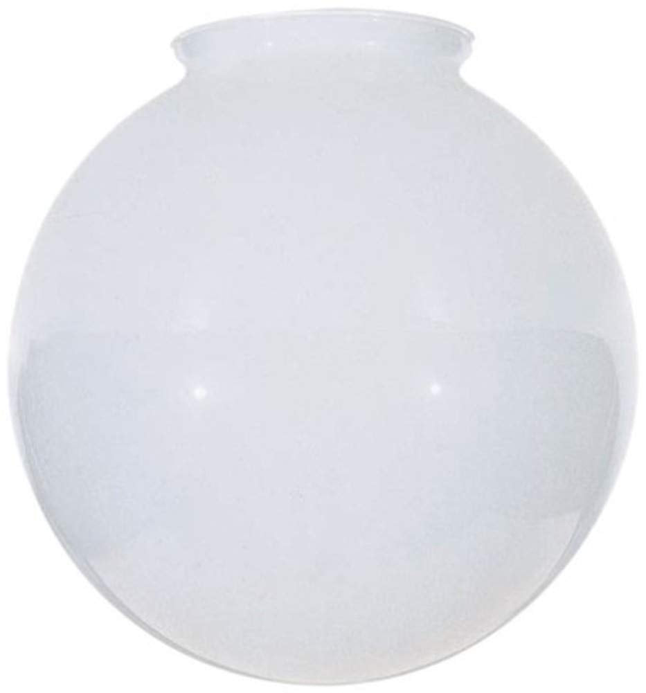 Satco 8x4 Sprayed Glossy White Ball Shade, 4-Inch Fitter, 8-Inch Diameter, Ball Shade Shape, Glass Bowl Material