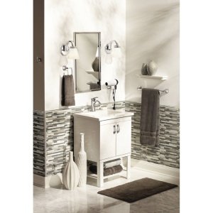 Moen Voss Collection Brushed Nickel Bathroom Hand Towel Ring, Wall Mounted Open Towel Ring, YB5186BN