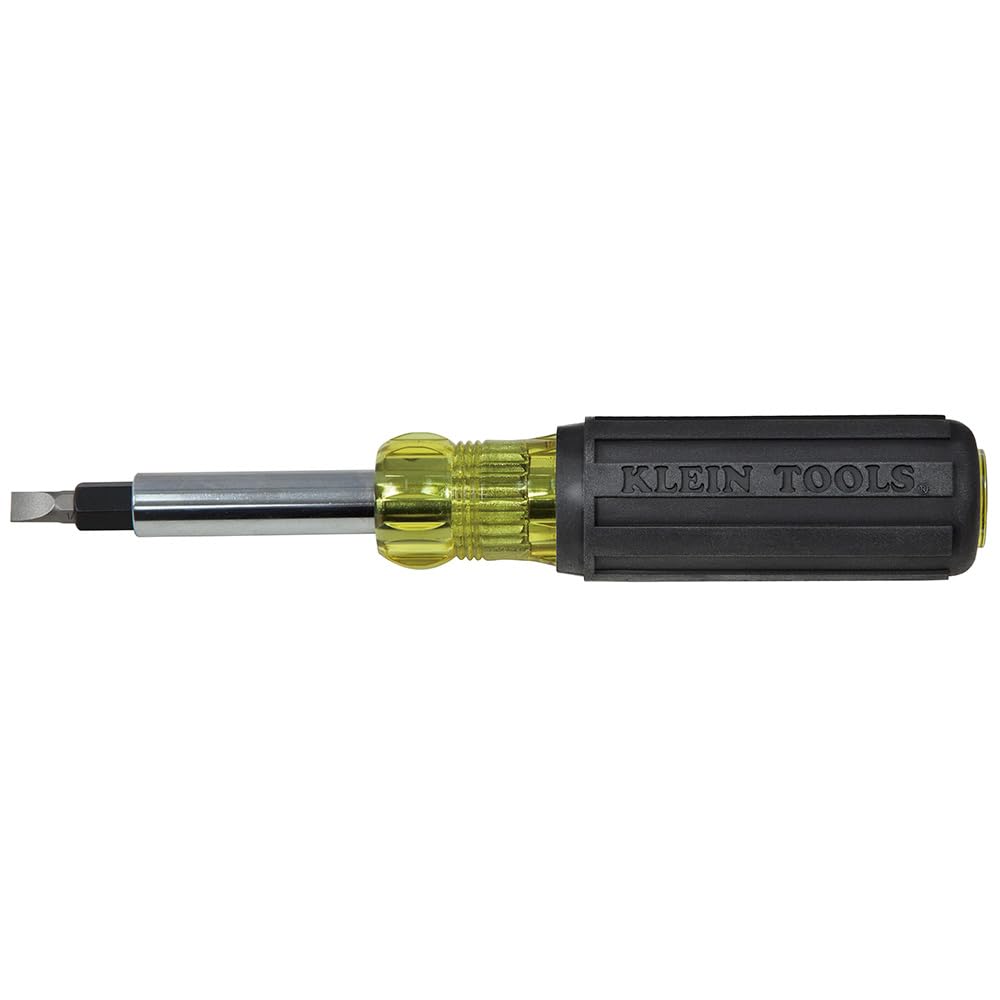 Klein Tools 32557 Multi-Bit Screwdriver/Nut Driver, Heavy Duty 10-in-1 with Interchangable Shafts and Ph, Sl, Sq, Hex Bits and Nut Drivers