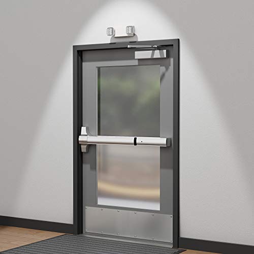 Amazon Basics LED Emergency Light, UL Certified, 6-Pack, Adjustable Two Heads, Wall Mount White with Battery Backup, Nickel,White