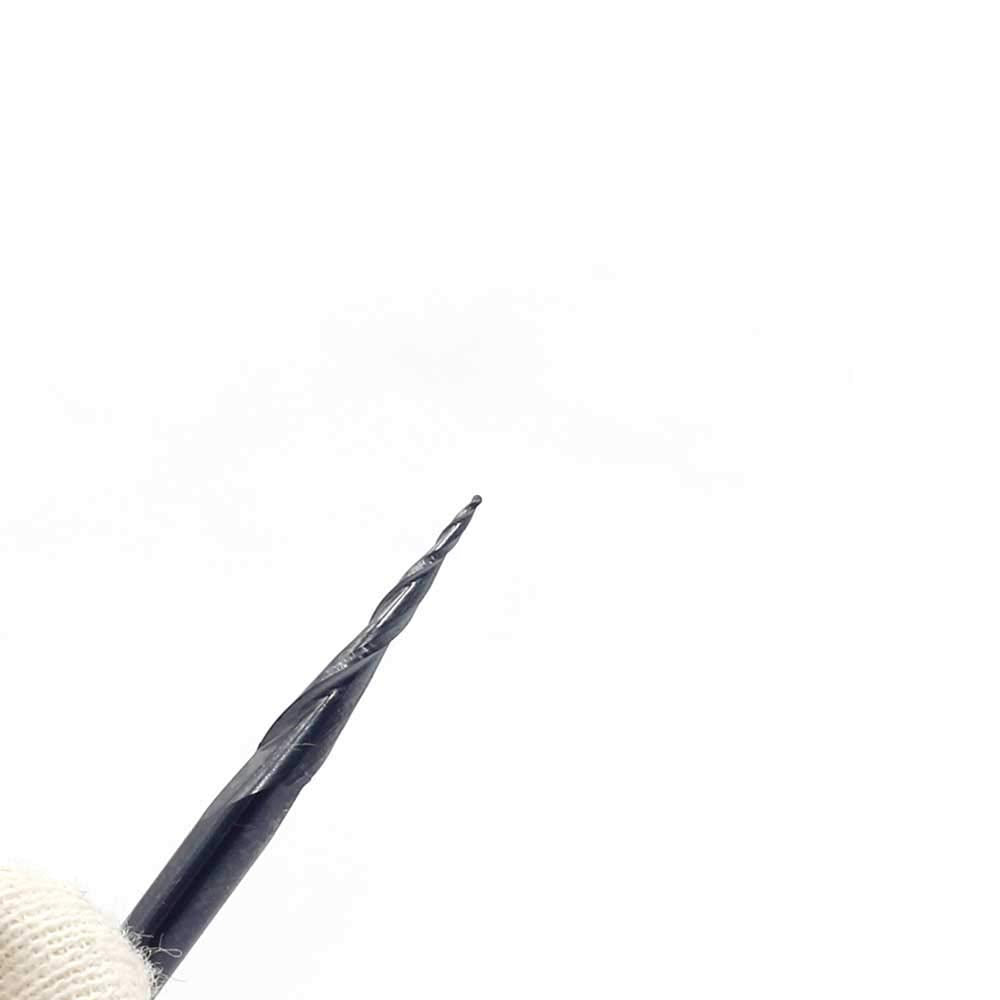 OSCARBIDE 1/8" Shank Carbide End Mill Set, 4-Piece Tapered Ball Nose, 2-Flute, Right Spiral, TiAlN Coated CNC Router Bits