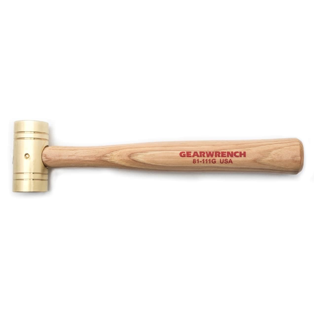 GEARWRENCH Brass Hammer with Hickory Handle | 1 lb. | 81-111G